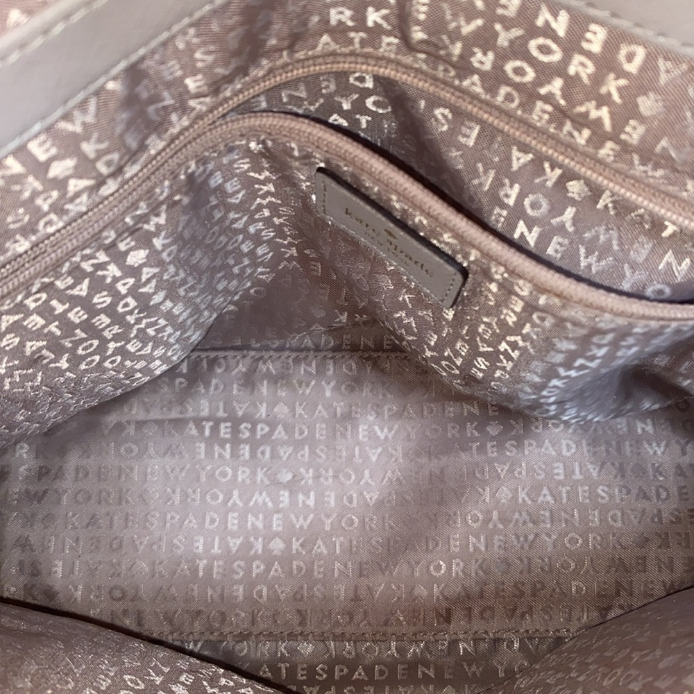 Kate Spade Pale Grey Top Handle Crossbody Purse - Picture 6 of 7